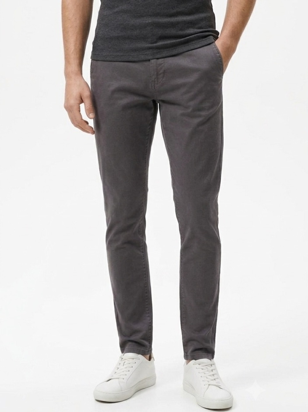 NEW ZARA Men Gray Slim Fit Chinos Pants Size 29 Preppy Grunge Career